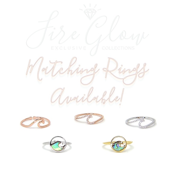 Rhodium Plated Oyster Shell Wave Earring - Picture 6 of 11